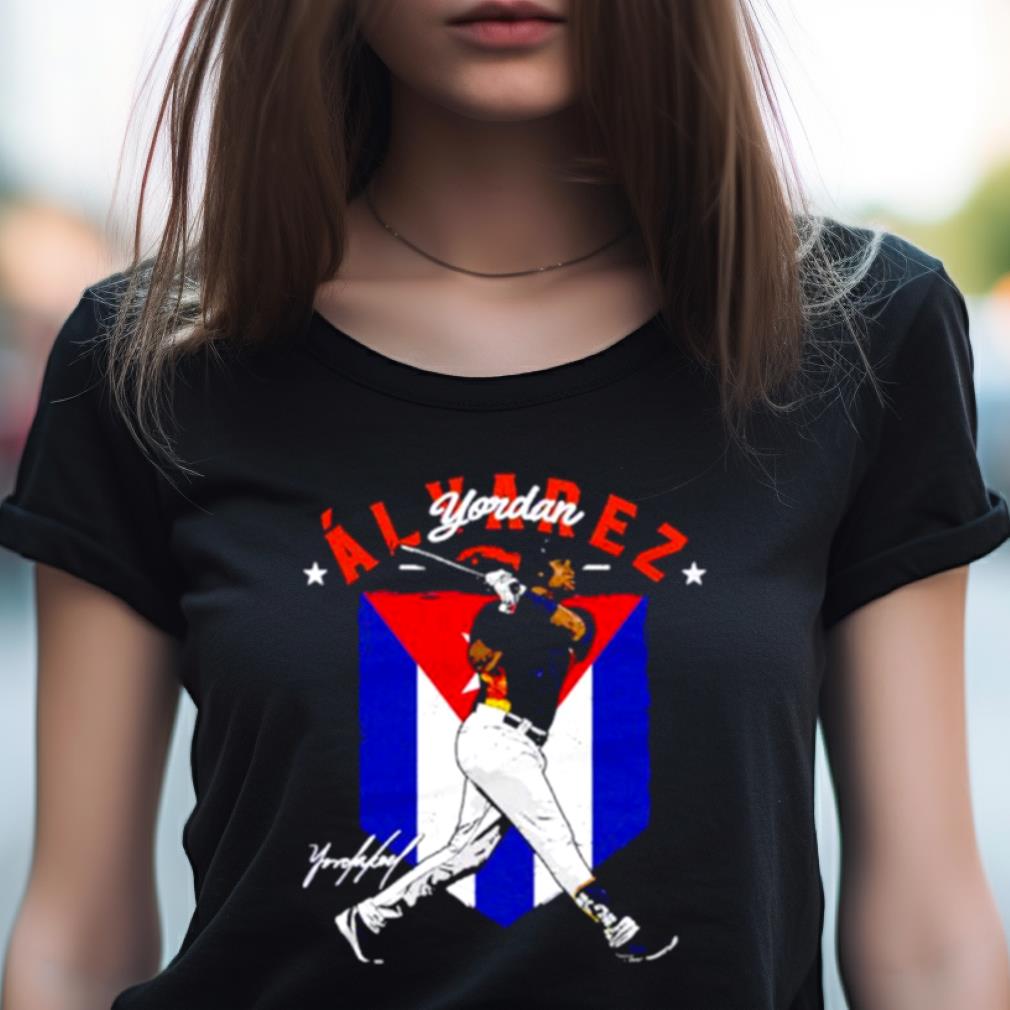 Yordan Alvarez Houston Country Flag Signature Shirt Yordan Alvarez Houston Country Flag Signature Shirt