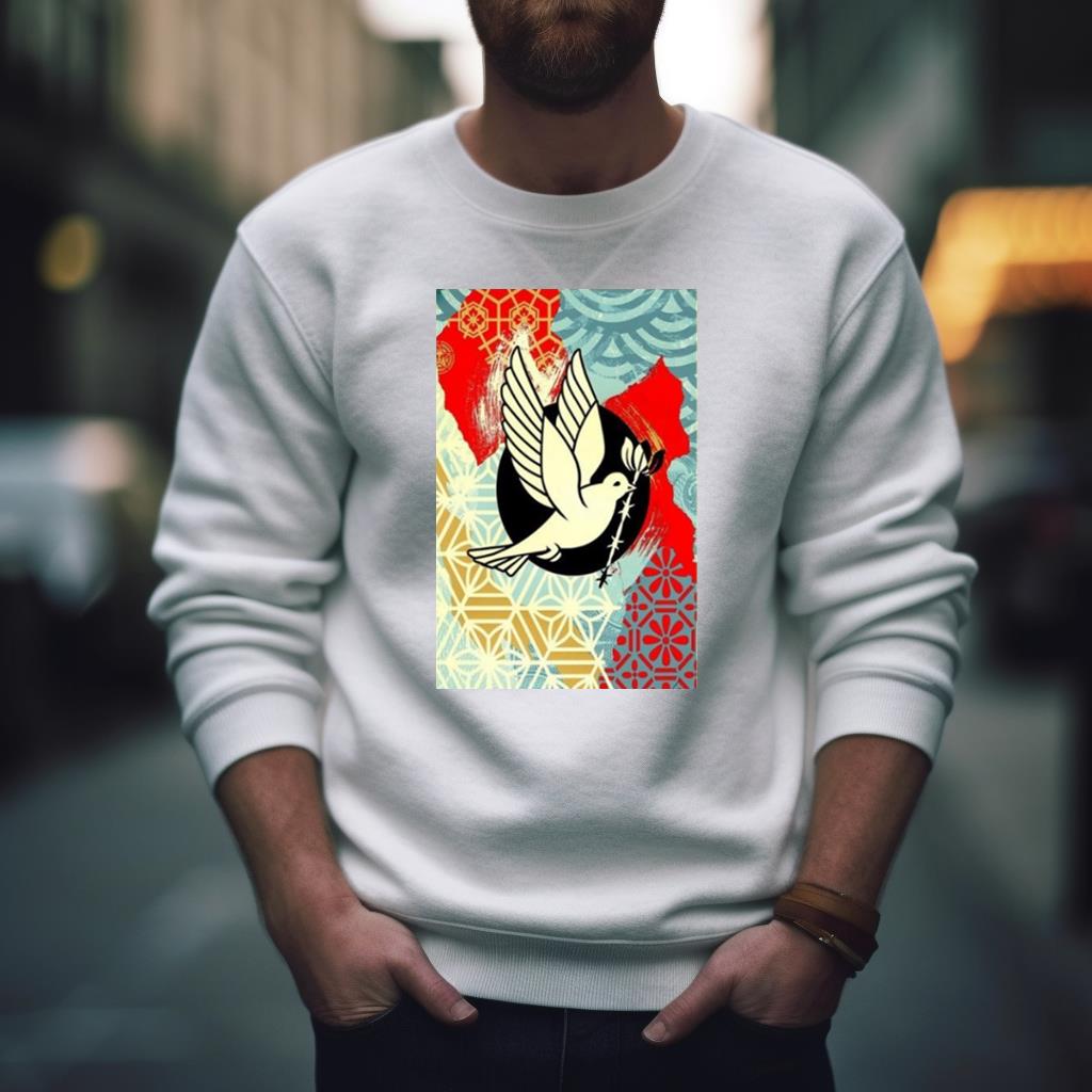 Barb Wire Dove Collage Poster Shirt