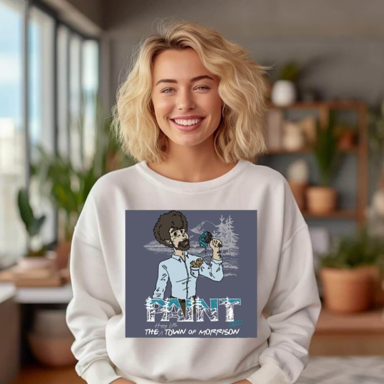 Bob Ross Paint The Happy Little Town Of Morrison 2023 Shirt