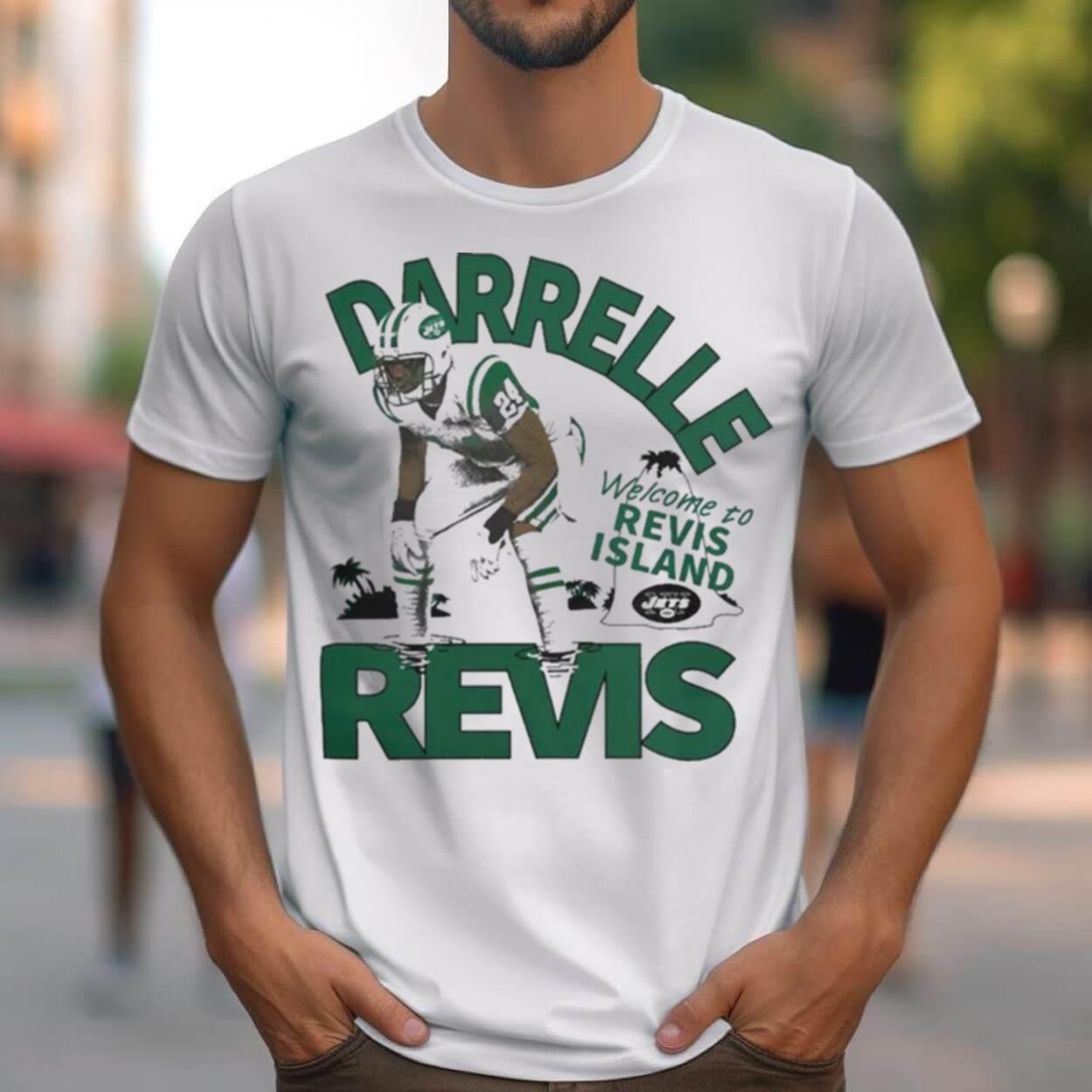 Darrelle Revis Gray New York Jets Retired Player Caricature Tri Blend T Shirt