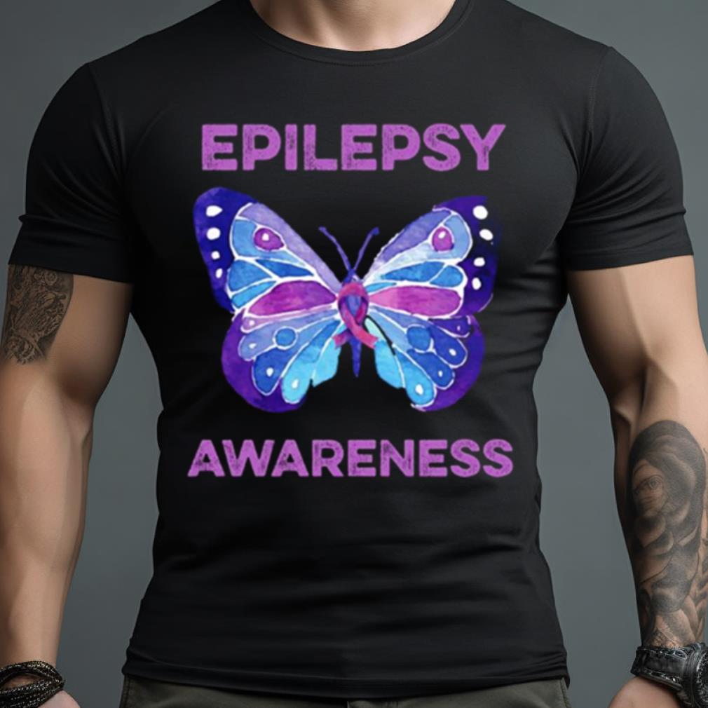 Epilepsy Awareness Butterfly Purple Ribbon Shirt