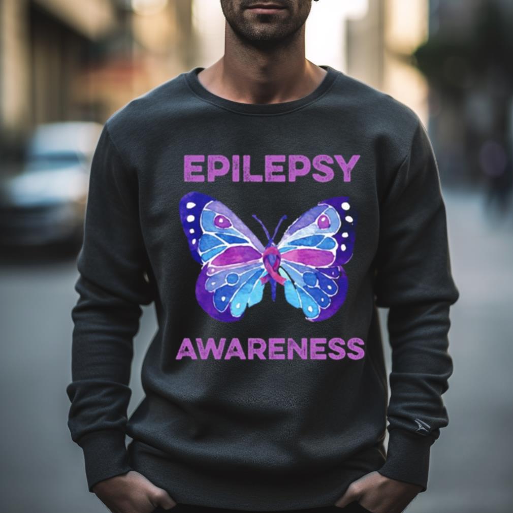 Epilepsy Awareness Butterfly Purple Ribbon Shirt