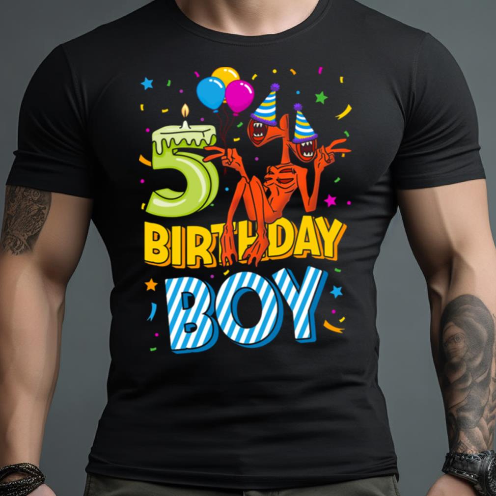 Kids 5 Siren Head Birthday Boy Shirt