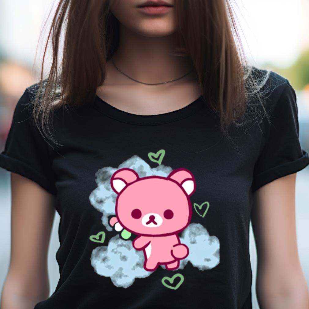 Pink Korilakkuma With Blue Clouds Shirt Pink Korilakkuma With Blue Clouds Shirt