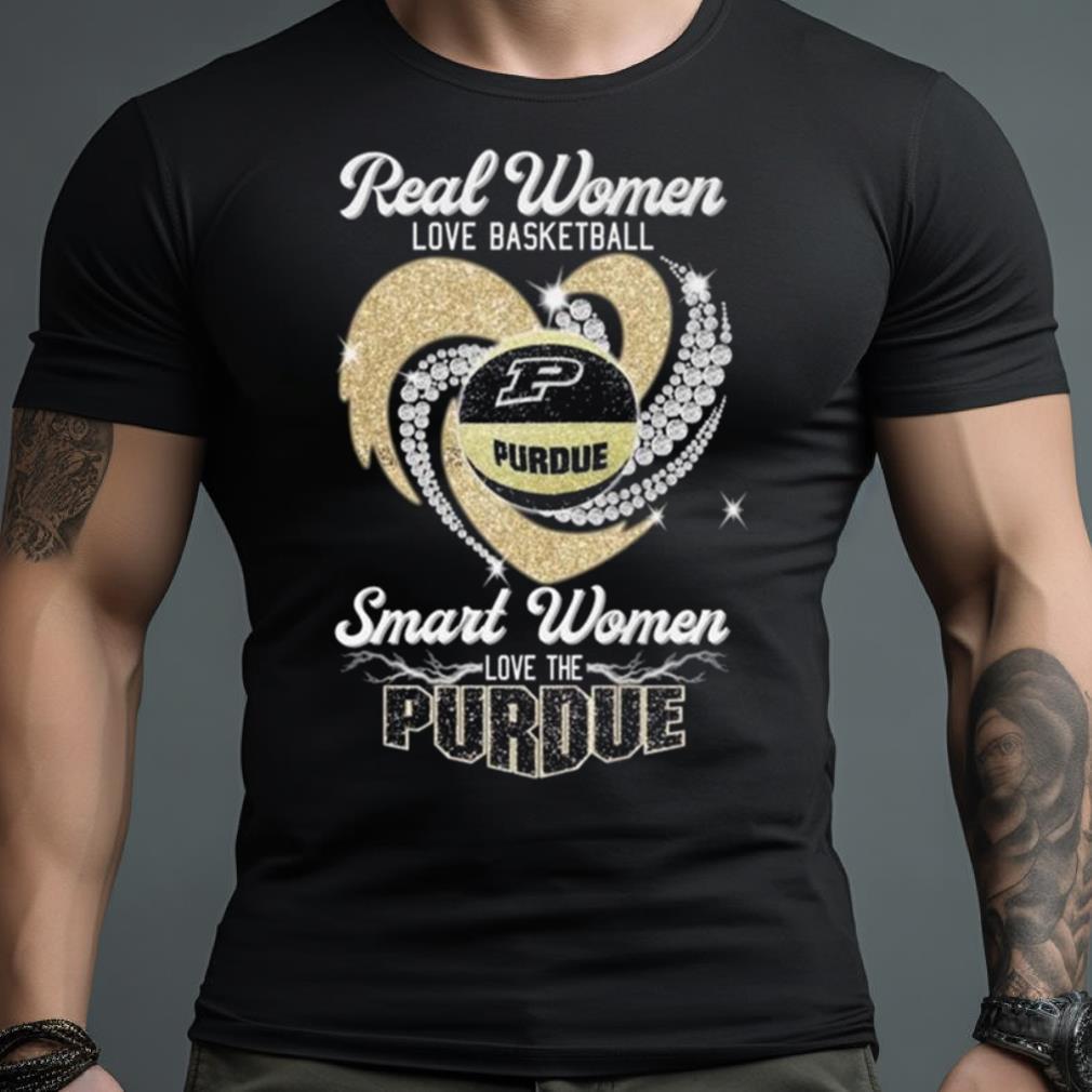 Real Women Love Basketball Smart Women Love The Purdue Boilermakers Heart Diamond 2023 Shirt