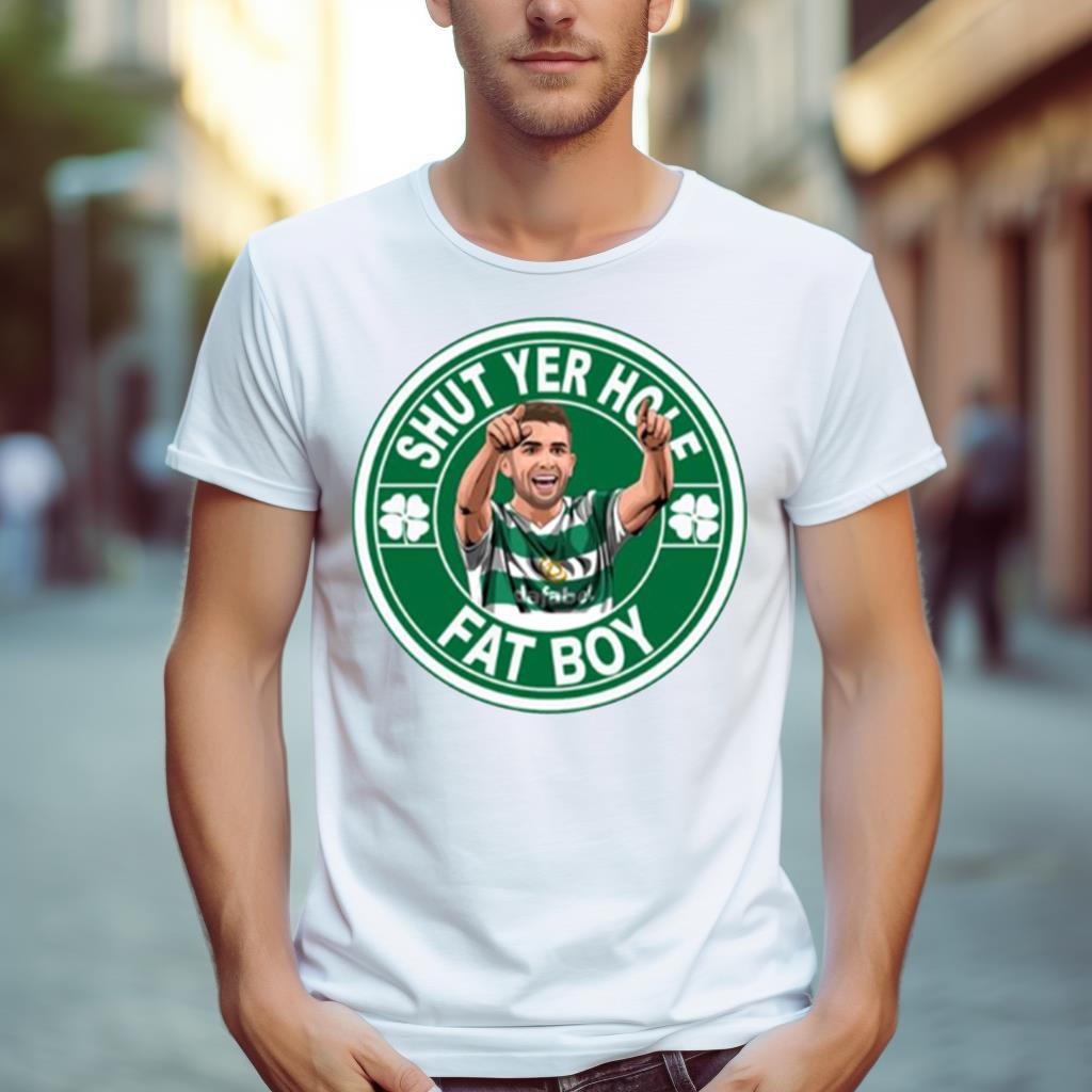 Shut Yer Hole Fat Boy Greg Taylor Glasgow Celtic Shirt