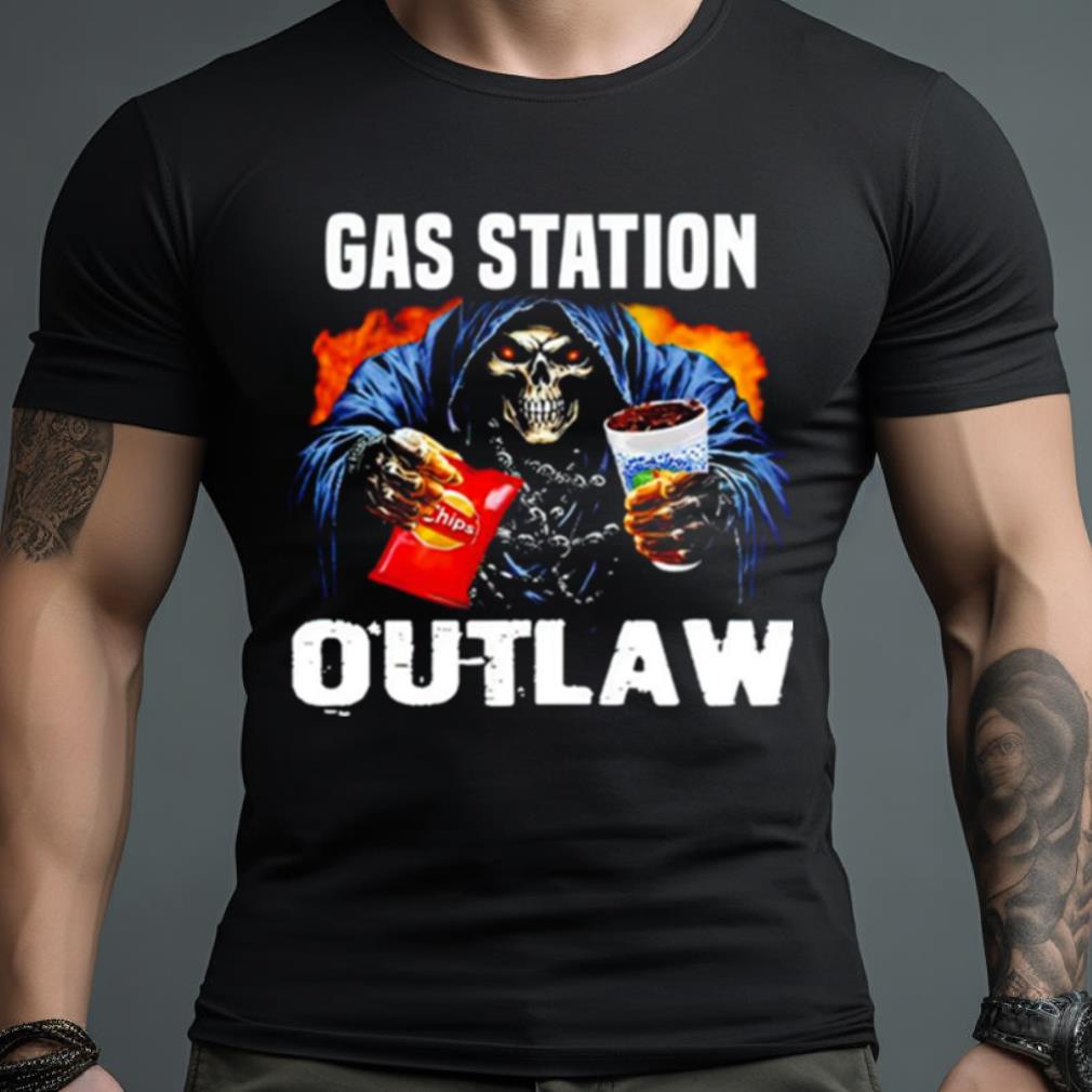 Skeleton Gas Station Outlaw Shirt