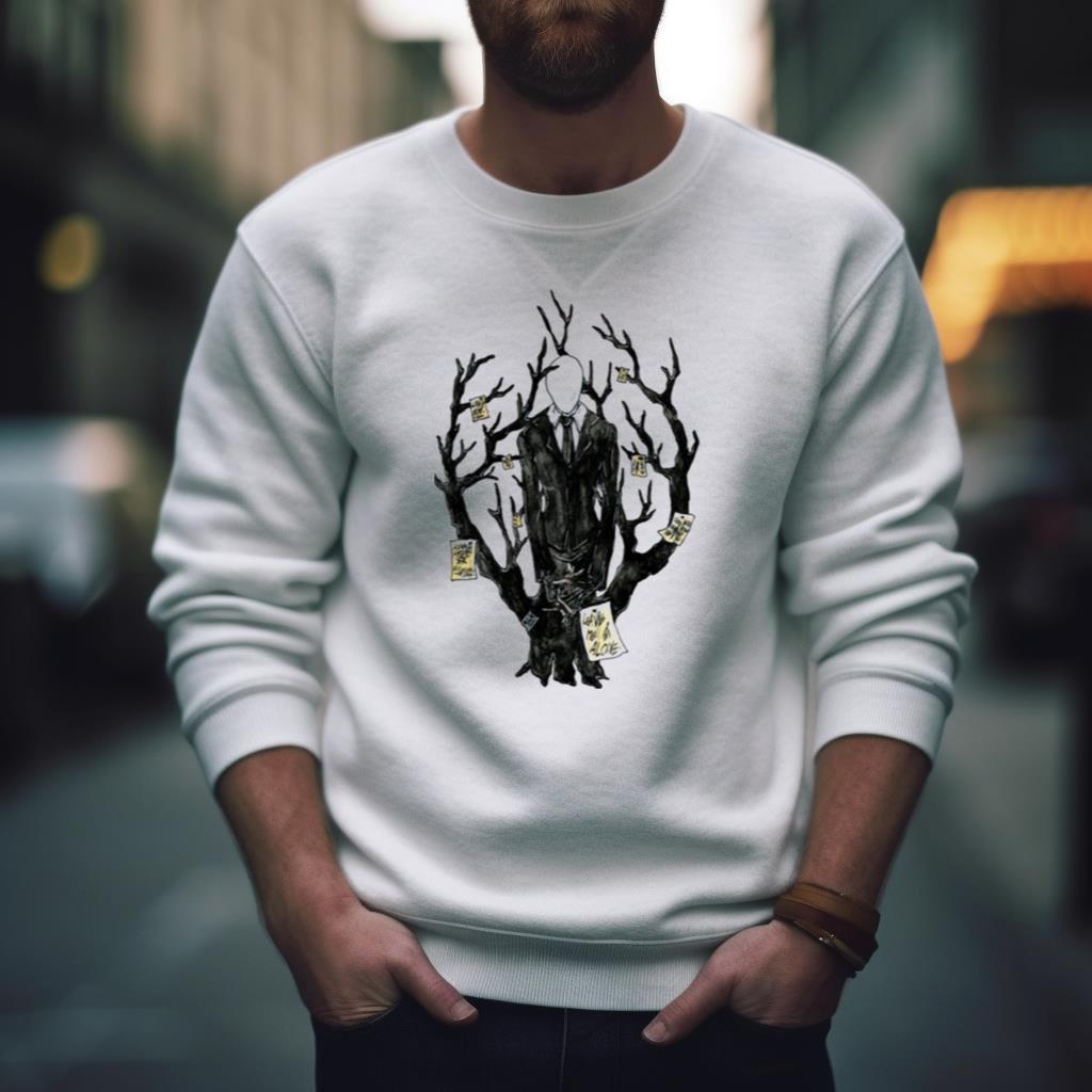 Slenderman Iii Fitted Halloween Shirt