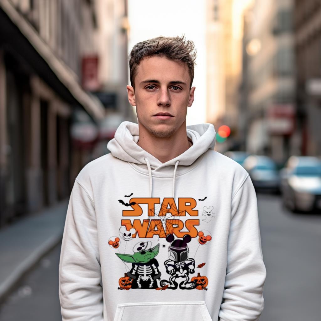 Star Wars Yoda And Boba Fett Skeleton Halloween Shirt Star Wars Yoda And Boba Fett Skeleton Halloween Shirt