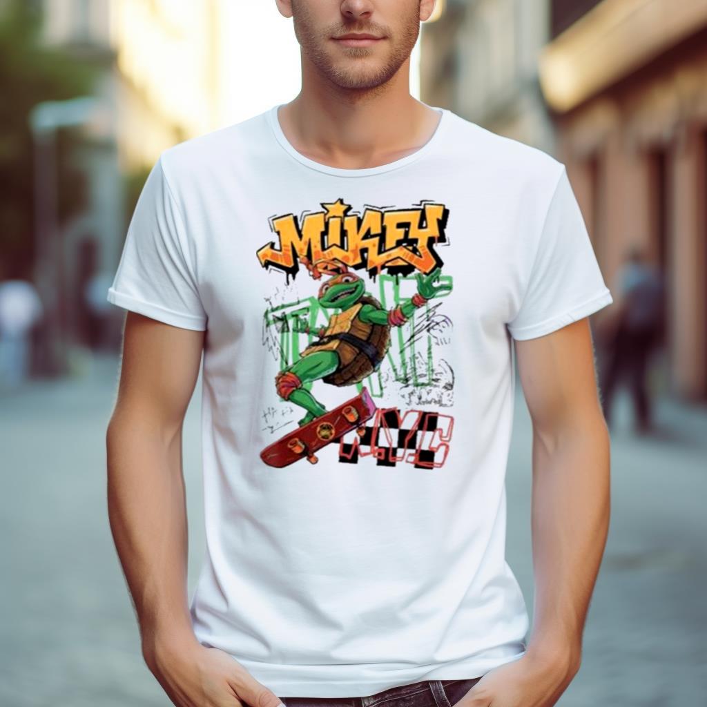 Teenage Mutant Ninja Turtles Mutant Mayhem Skater Mikey Art Design T Shirt