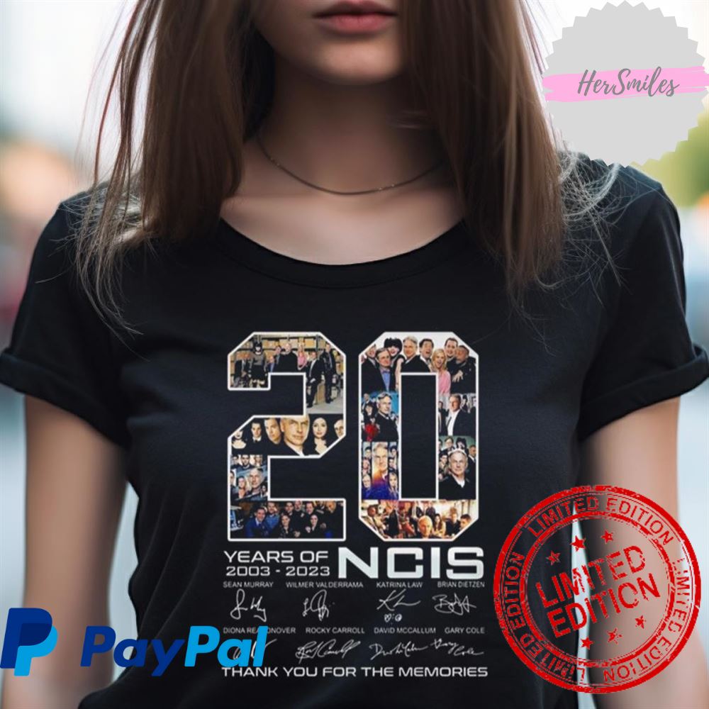 20 Years Of 2003 2023 Ncis Signature Thank You For The Memories Shirt 20 Years Of 2003 2023 Ncis Signature Thank You For The Memories Shirt