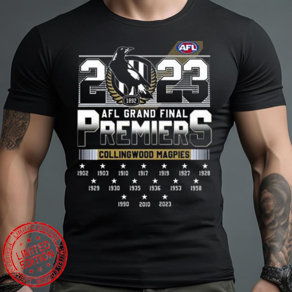 2023 Afl Grand Final Premiers Collingwood Magpies 1902 – 2023 Shirt