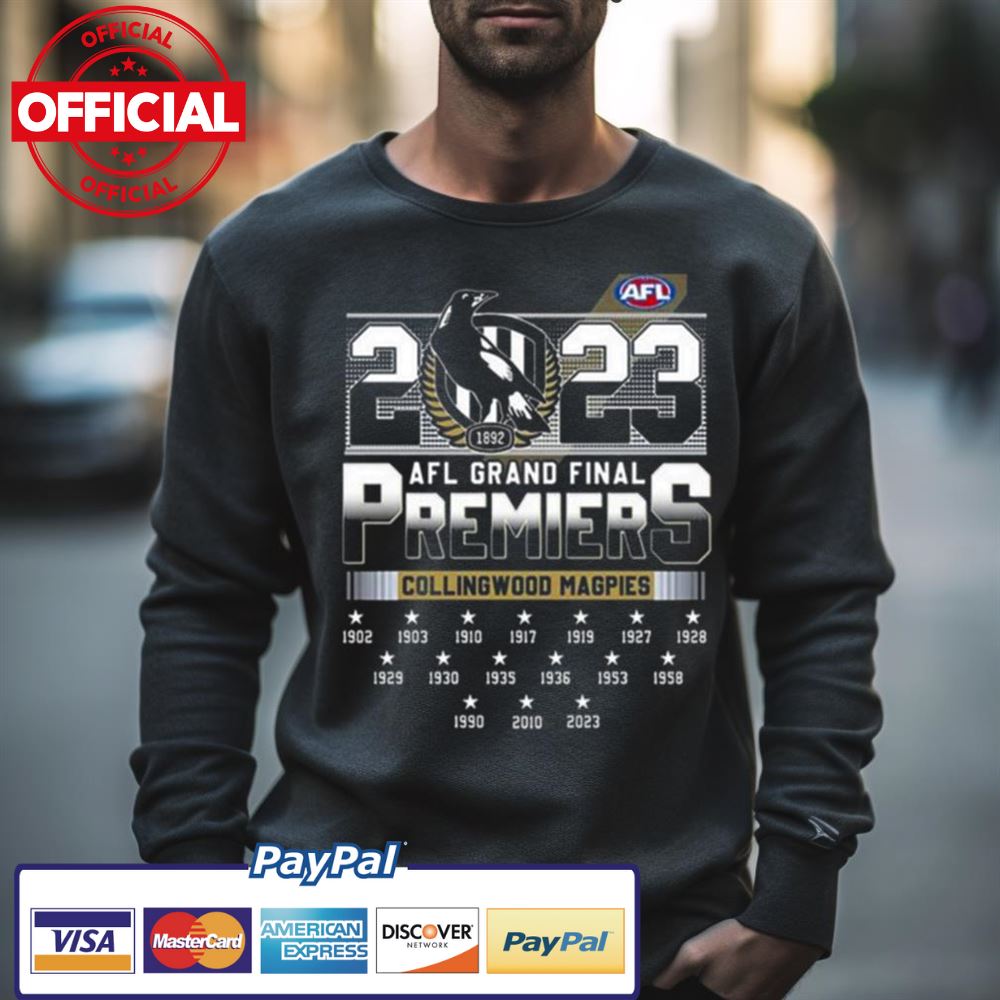 2023 Afl Grand Final Premiers Collingwood Magpies 1902 – 2023 Shirt