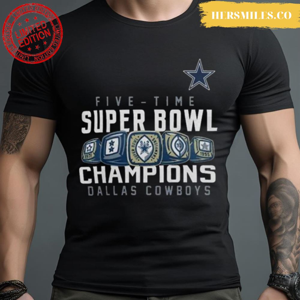 Dallas Cowboys 5 time Super Bowl champions 2023 T-shirt - Kaiteez