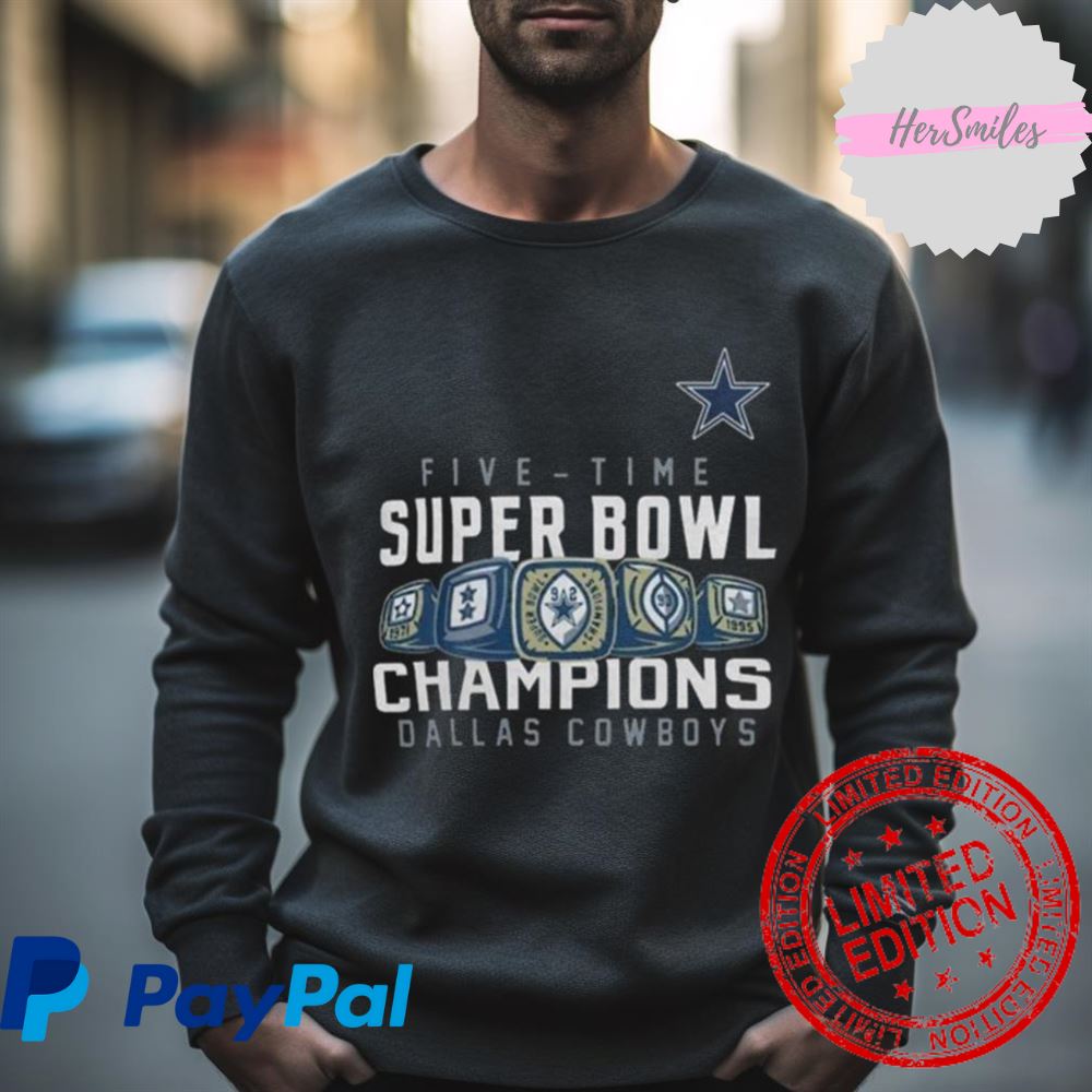 Dallas Cowboys Five time Super Bowl Champions 2023 T shirt - Limotees