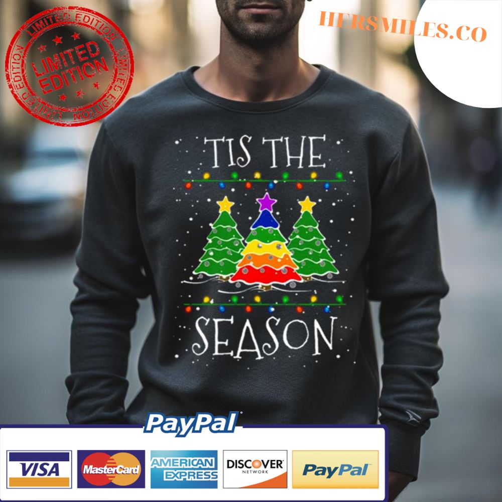 Gay Christmas Lgbtq Gay Pride Christmas Tree Tis The Season Shirt