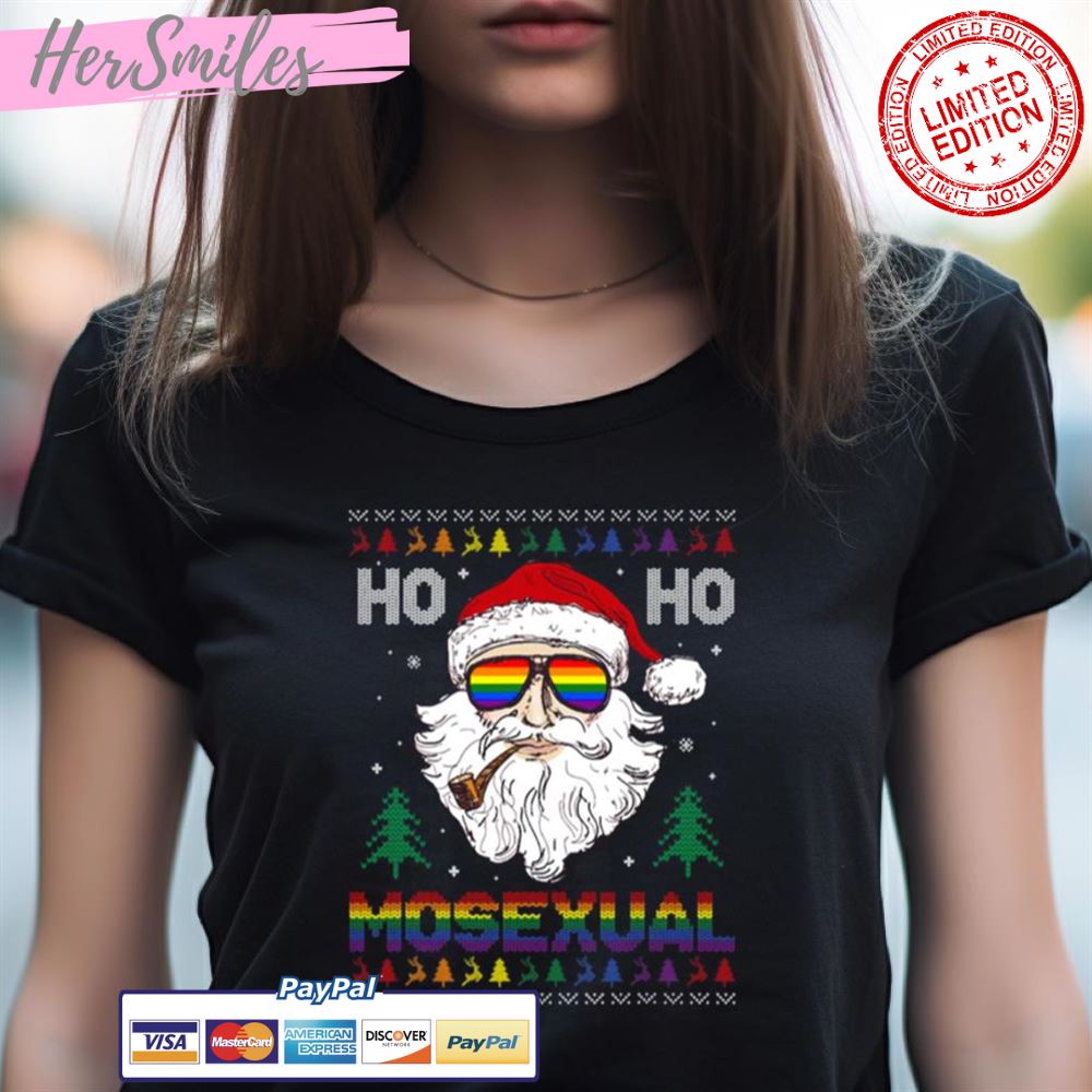 Ho Ho Ho Mosexual Gay Santa Lgbt Pun Shirt Ho Ho Ho Mosexual Gay Santa Lgbt Pun Shirt