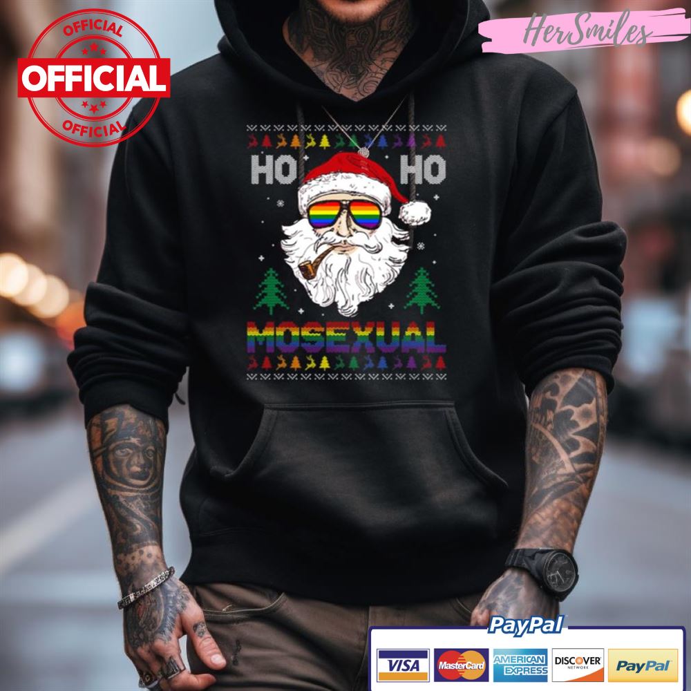 Ho Ho Ho Mosexual Gay Santa Lgbt Pun Shirt Ho Ho Ho Mosexual Gay Santa Lgbt Pun Shirt