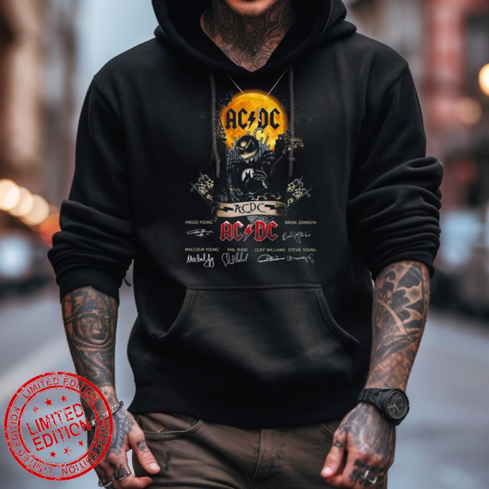 Jack Skellington Collab Ac Dc Signature Halloween Shirt Jack Skellington Collab Ac Dc Signature Halloween Shirt