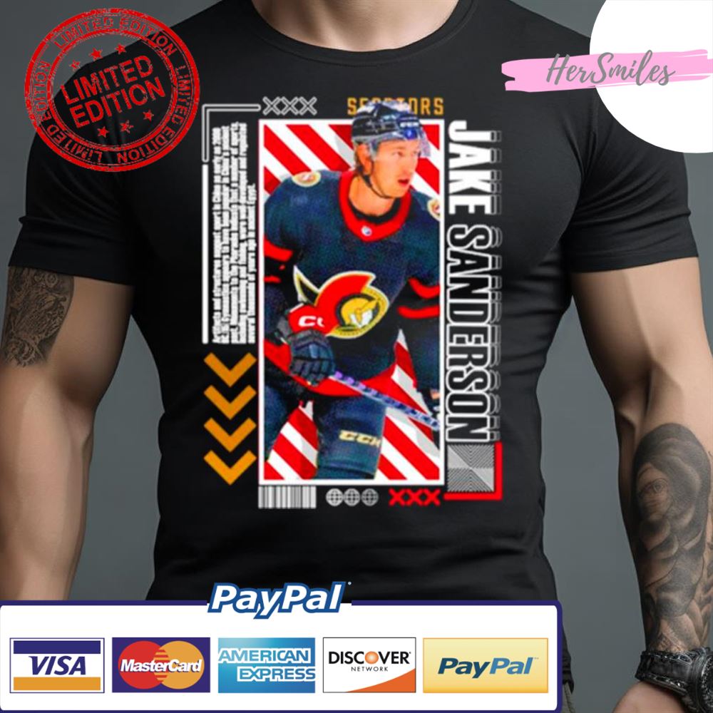 Jake Sanderson Hockey Paper Poster Senators Shirt