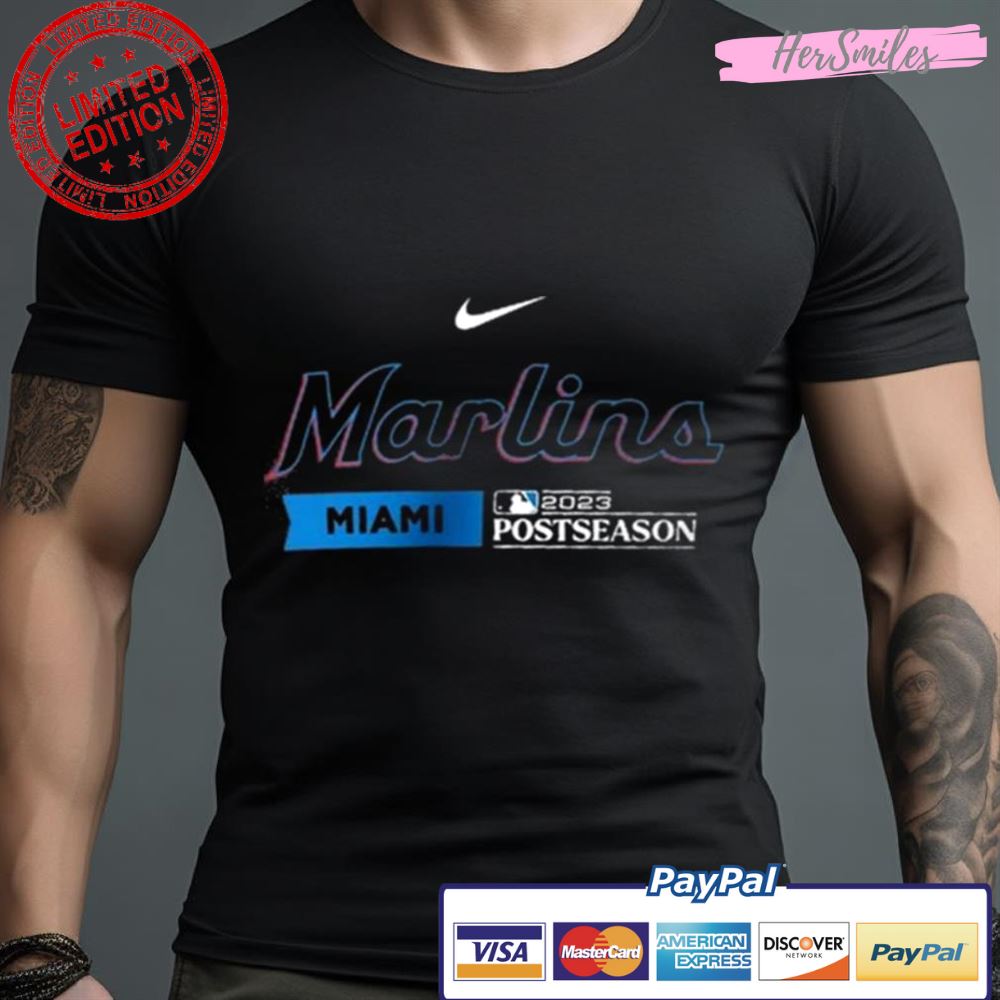 Miami Marlins Nike 2023 Postseason Authentic Collection Dugout Shirt