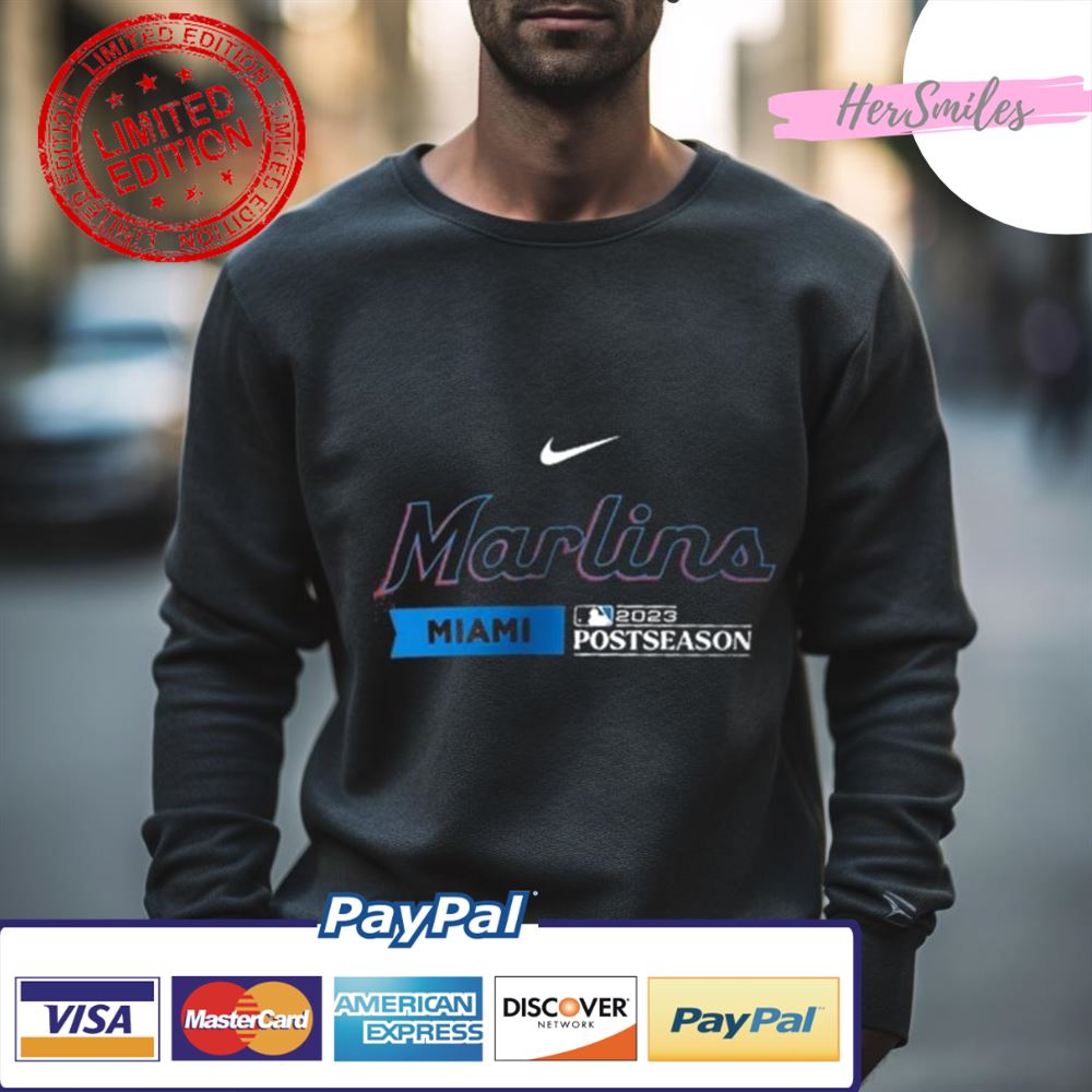 Miami Marlins Nike 2023 Postseason Authentic Collection Dugout Shirt