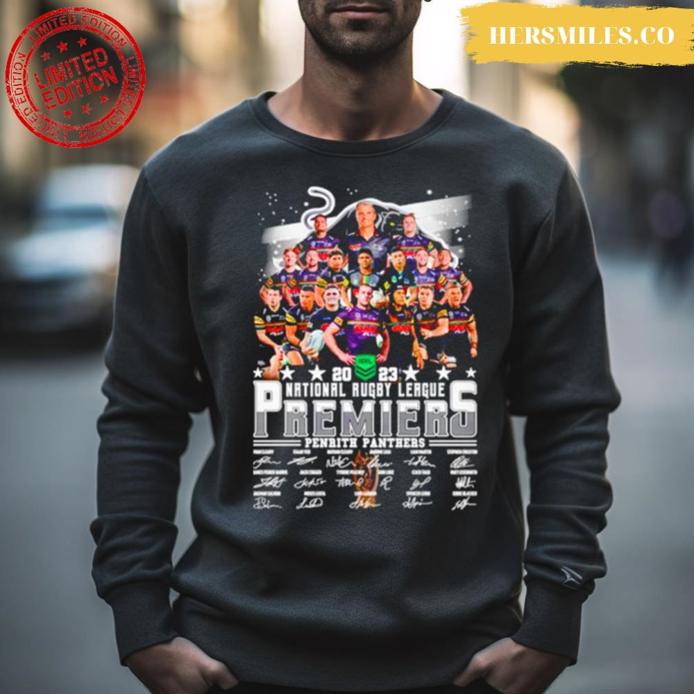 National Rugby League Premiers Penrith Panthers Signatures 2023 Shirt