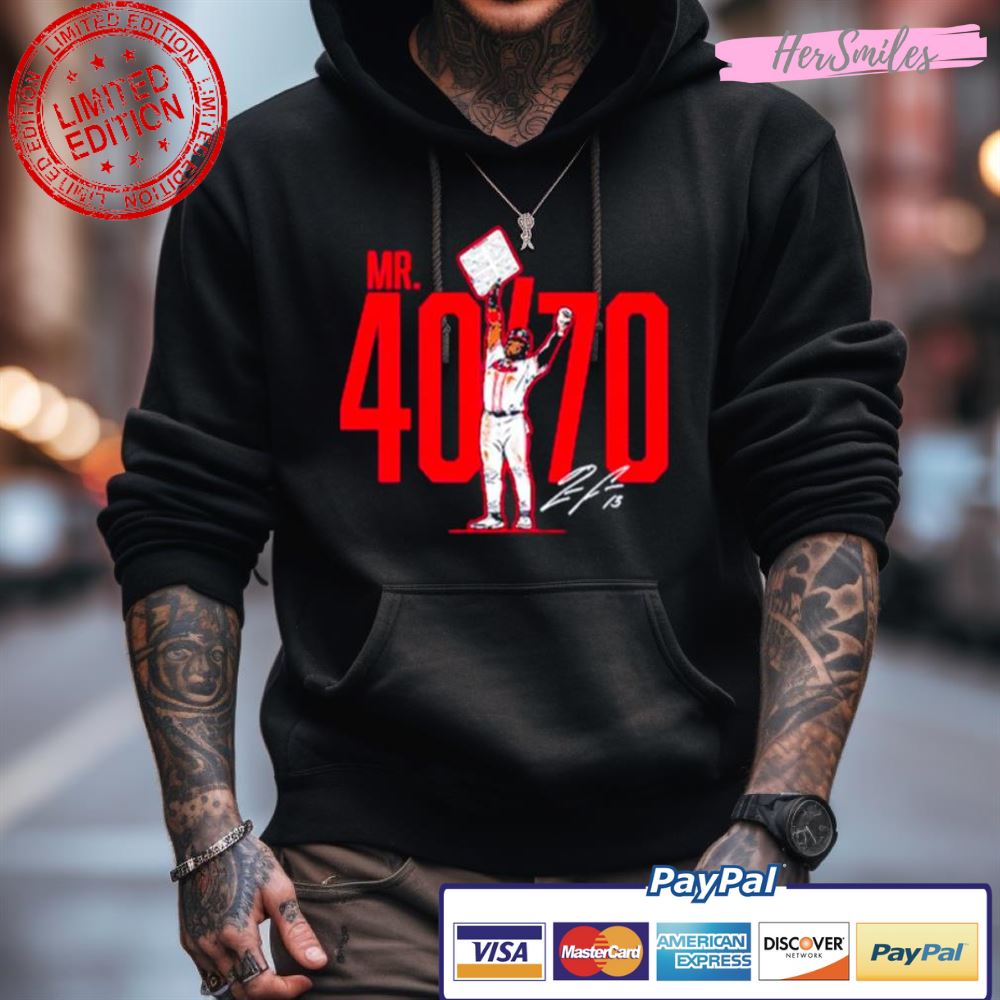 Ronald Acuña Jr Mr. 40 70 Signature Shirt Ronald Acuña Jr Mr. 40 70 Signature Shirt