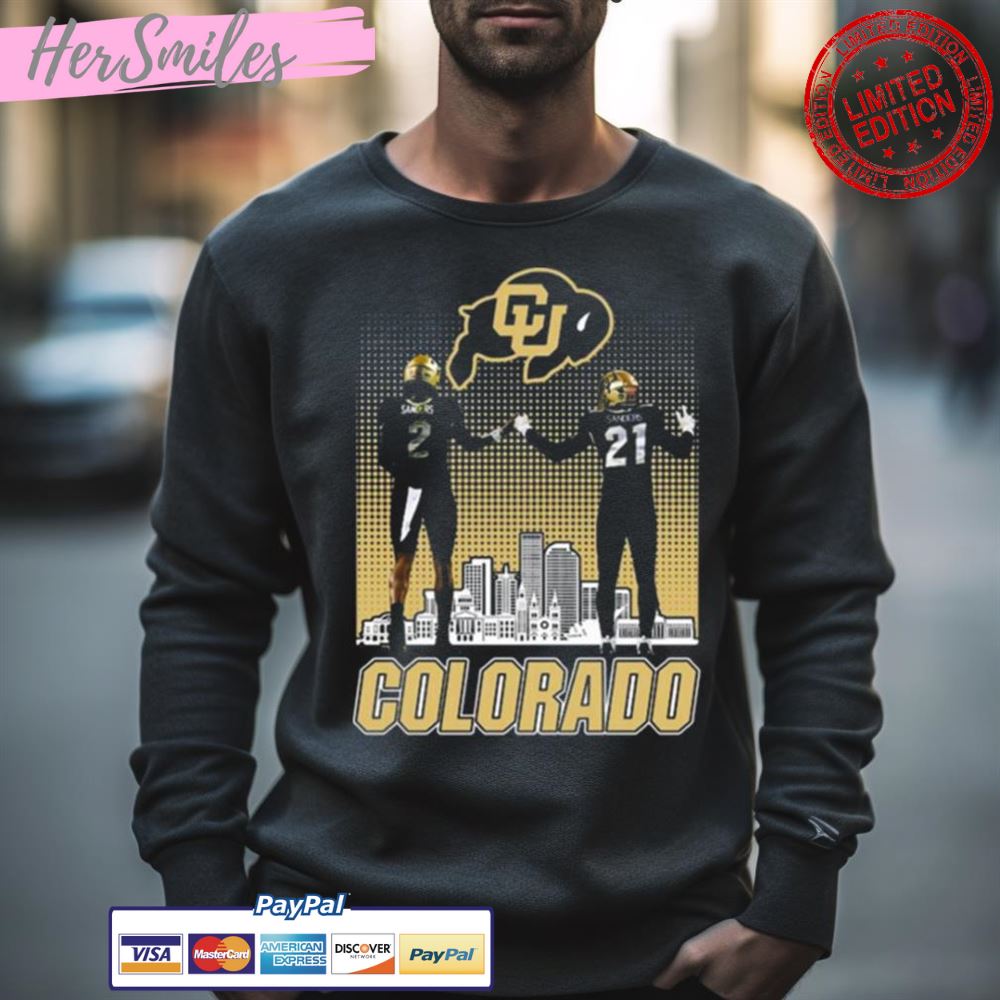 Shedeur Sanders And Shilo Sanders Colorado Buffaloes City Skyline Shirt