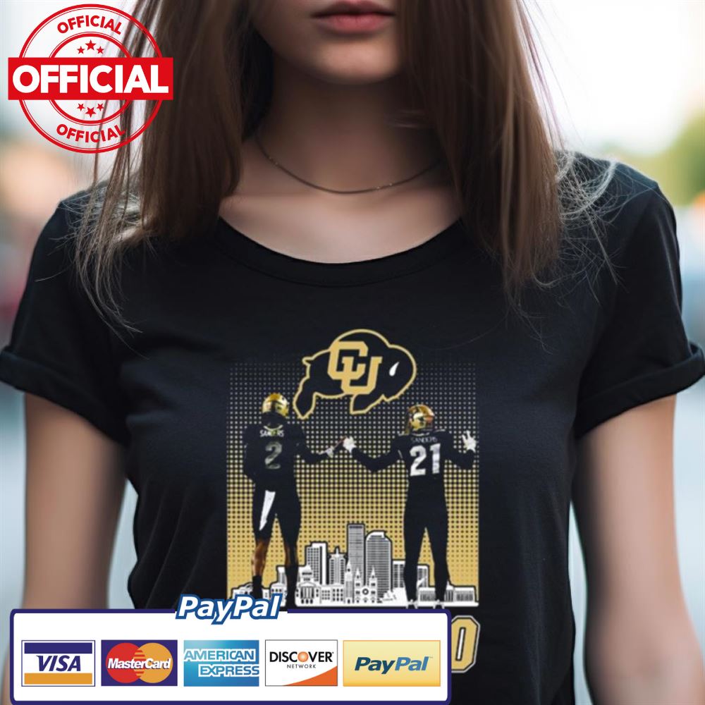 Shedeur Sanders And Shilo Sanders Colorado Buffaloes City Skyline Shirt Shedeur Sanders And Shilo Sanders Colorado Buffaloes City Skyline Shirt