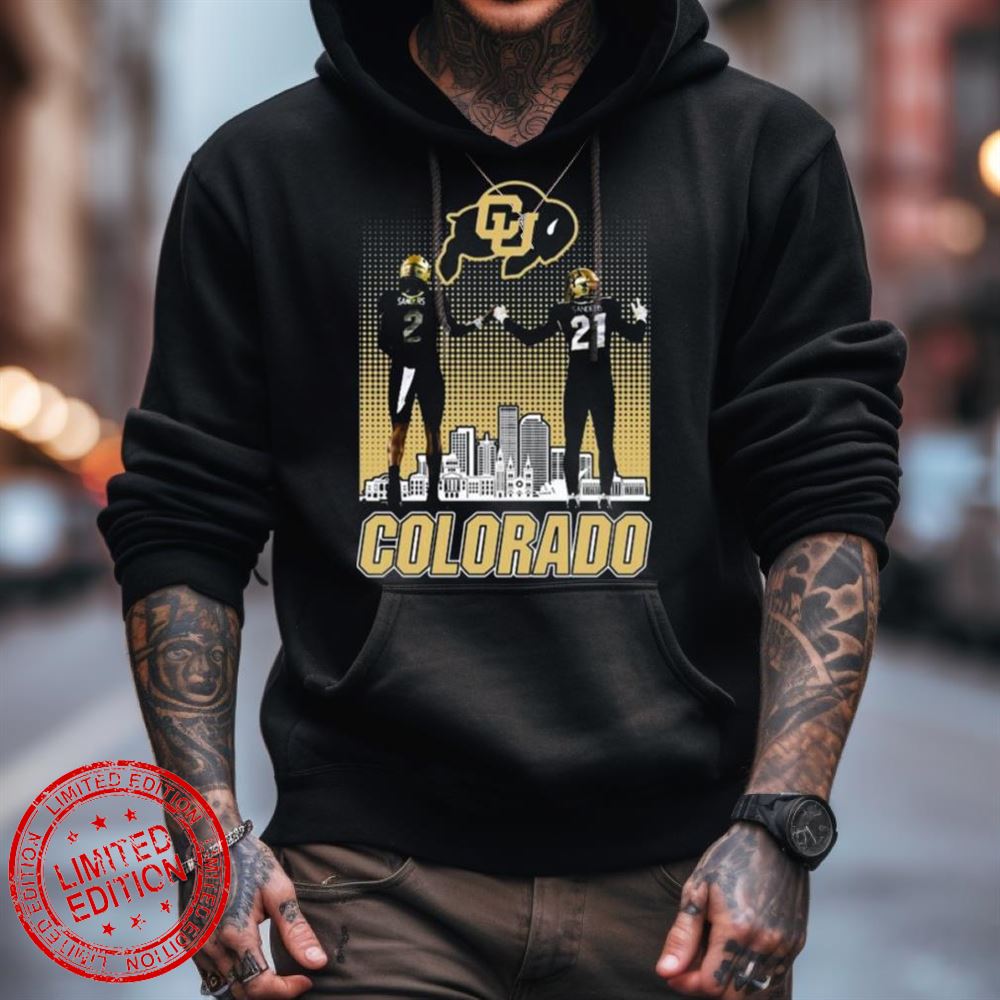Shedeur Sanders And Shilo Sanders Colorado Buffaloes City Skyline Shirt Shedeur Sanders And Shilo Sanders Colorado Buffaloes City Skyline Shirt
