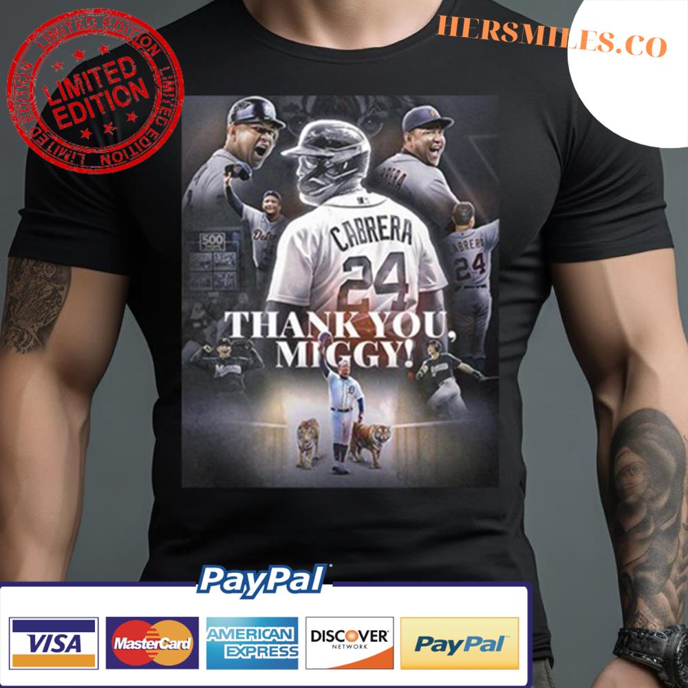 Thank You Miguel Cabrera We Will Never Forget Watching You Play Mlb Shirt -  Peanutstee