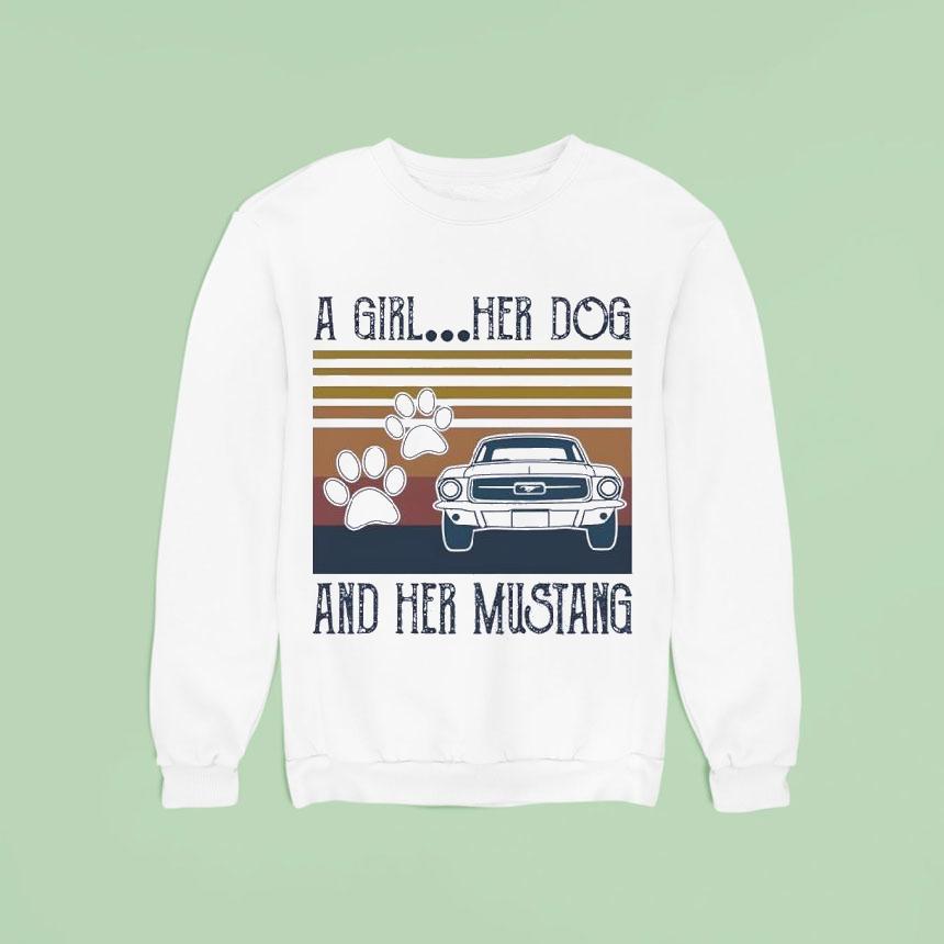 A Girl Her Dog And Her Mustang Vintage Shirt A Girl Her Dog And Her Mustang Vintage Shirt