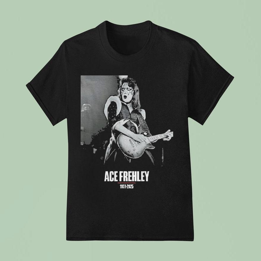 Ace Frehley Space Ace Rock Kiss Big Face Rip 1951 2025 Shirt