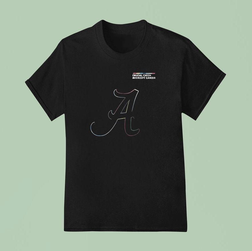 Alabama Crimson Tide Crucial Catch Intercept Cancer Logo Shirt