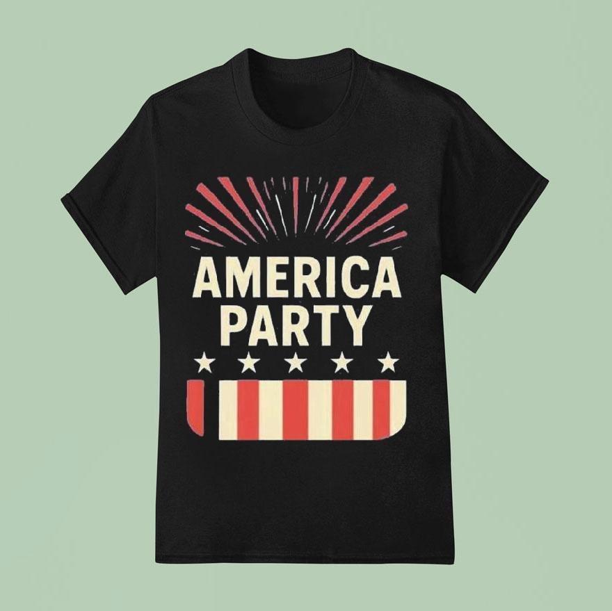 America Party Patriotic Usa Firework Retro Shirt