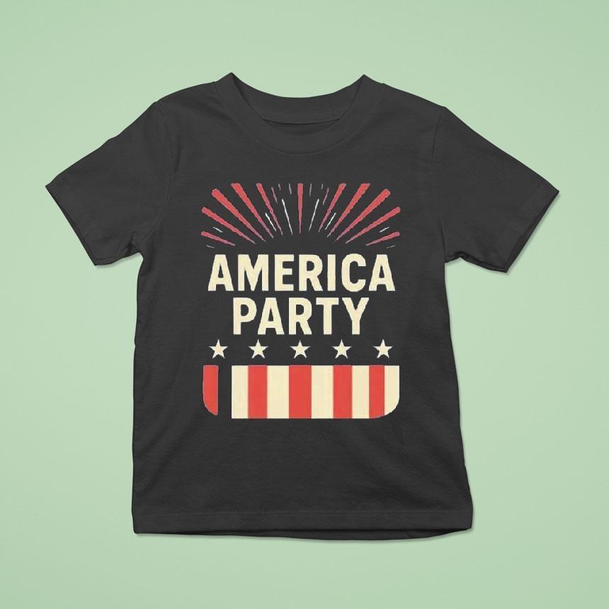 America Party Patriotic Usa Firework Retro Shirt