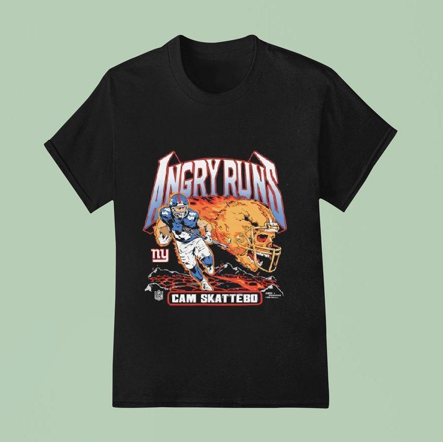 Angry Runs 2025 Giants Cam Skattebo Logo Shirt