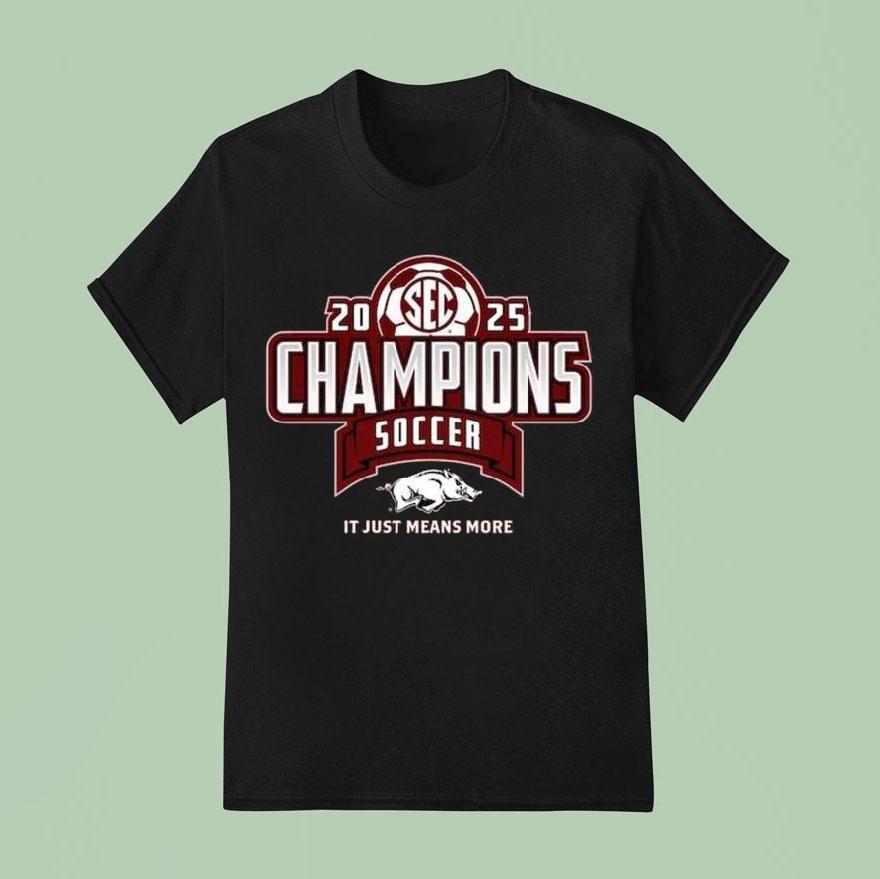 Arkansas Razorbacks 2025 Sec Women’s Soccer Regular Season Champions Locker Room Shirt