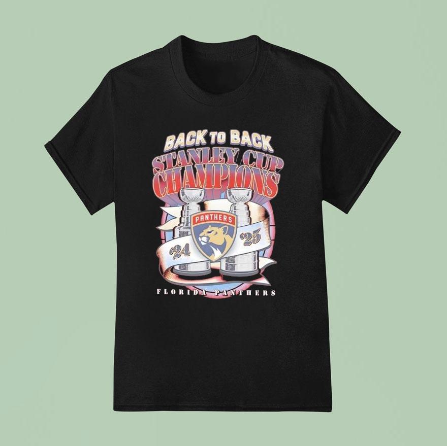 Back To Back Stanley Cup Champions Florida Panthers 2024-2025 Hockey Shirt