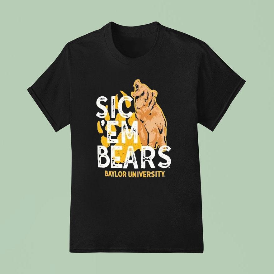 Baylor Bears Olive Sic ‘em Bears Roar University Logo Shirt
