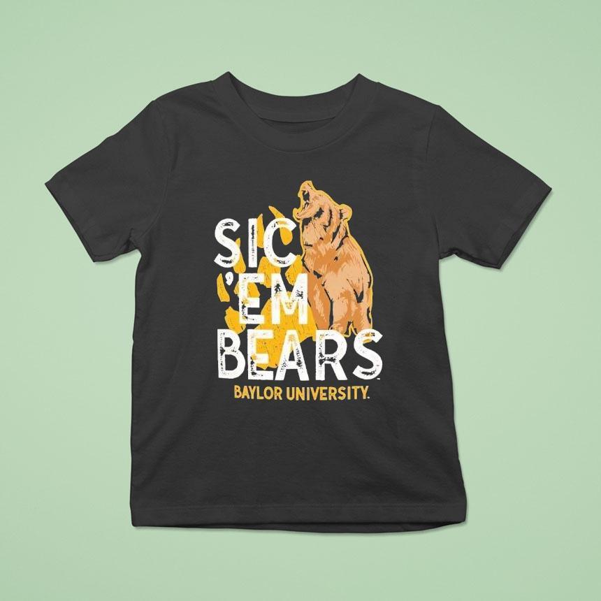 Baylor Bears Olive Sic ‘em Bears Roar University Logo Shirt