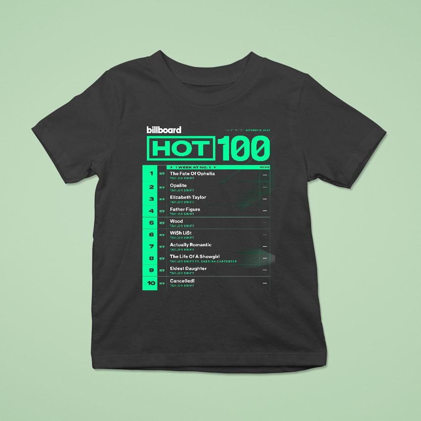 Billboard Hot 100 Chart Thar Berah Taylor Swift Shirt