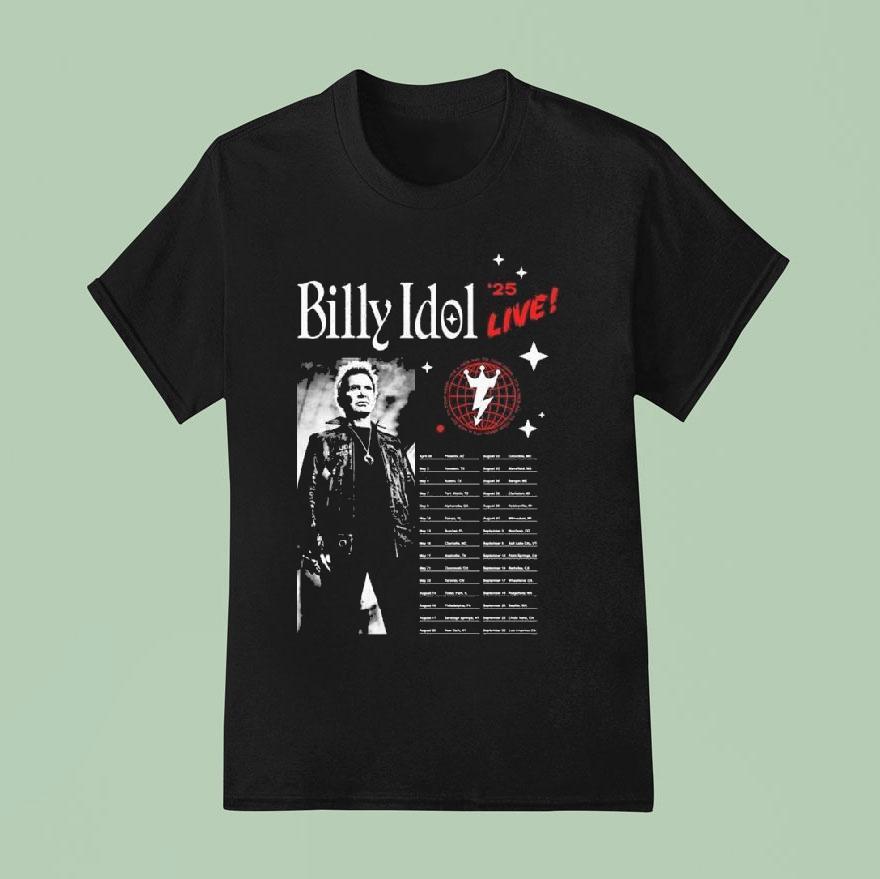 Billy Idol Live ’25 Tour Black Shirt
