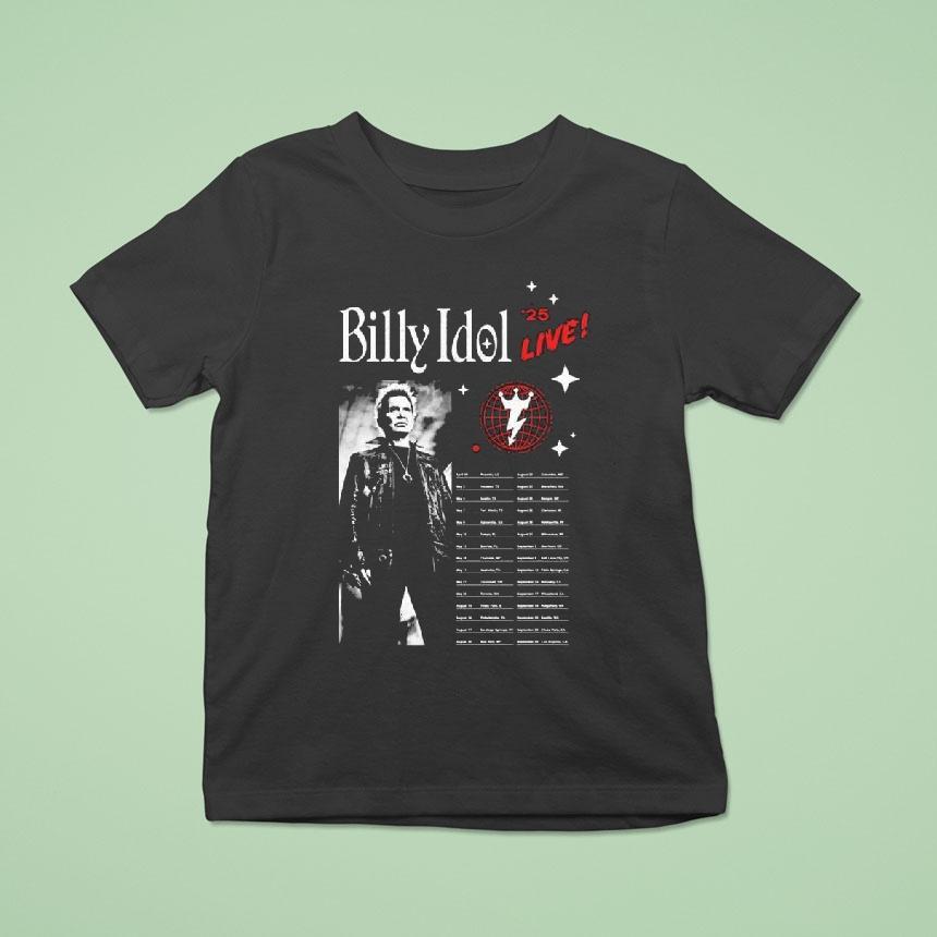 Billy Idol Live ’25 Tour Black Shirt