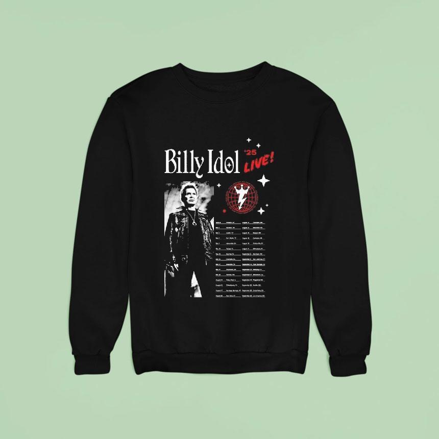 Billy Idol Live '25 Tour Black Shirt Billy Idol Live '25 Tour Black Shirt