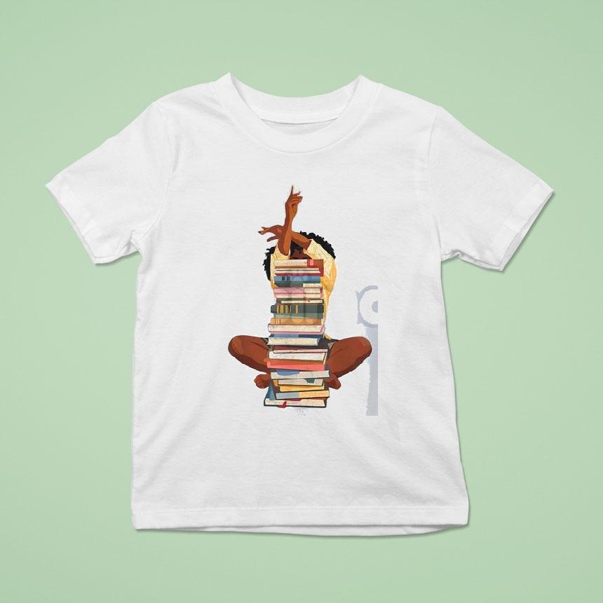Black Woman And Books Stack Shirt