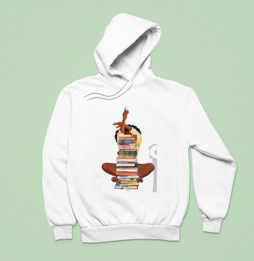 Black Woman And Books Stack Shirt Black Woman And Books Stack Shirt