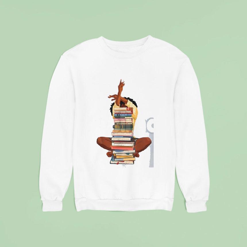 Black Woman And Books Stack Shirt Black Woman And Books Stack Shirt
