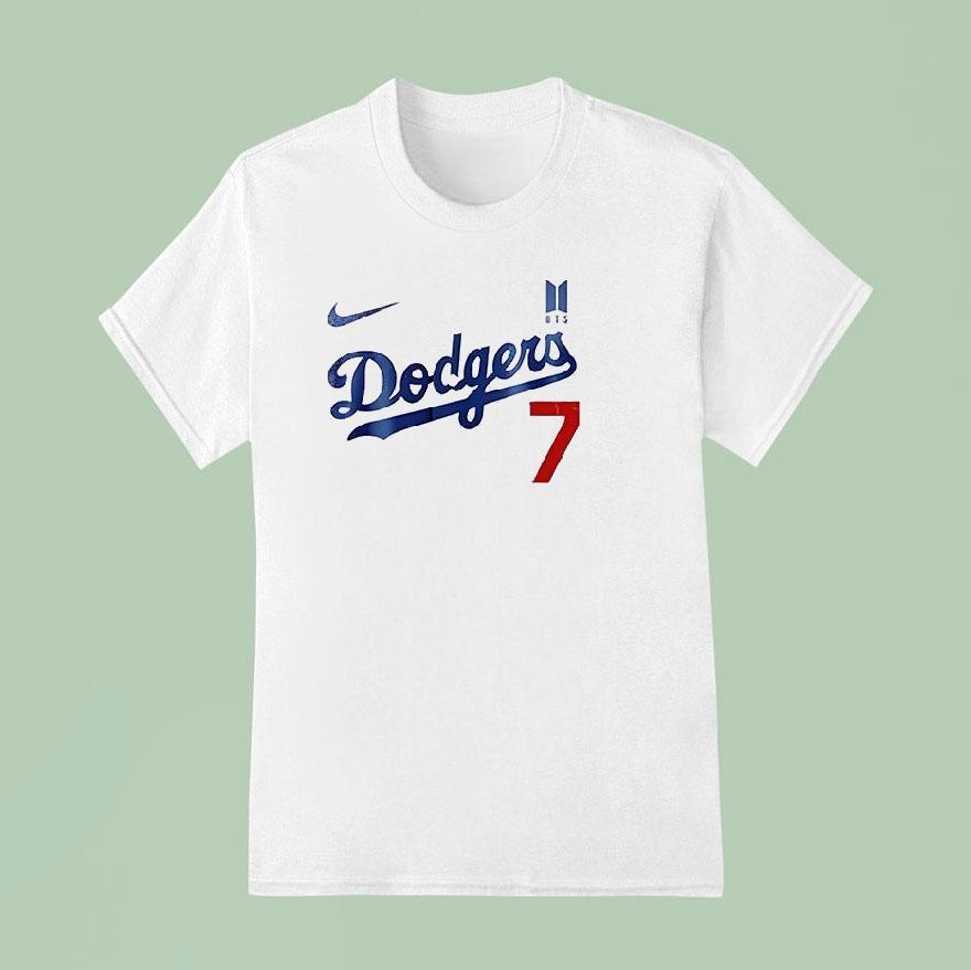 Bts Tae Hyung X Los Angeles Dodgers Signature Logo Shirt